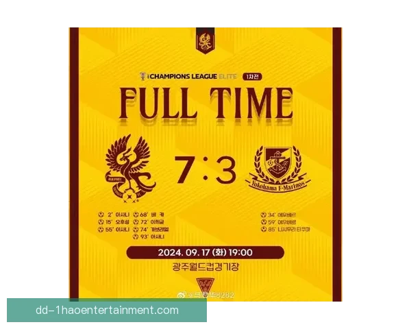 光州 FC 冲击亚冠精英联赛淘汰赛横滨水手遭淘汰